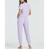 image:image2 Pack Womens Pajama Sets 2 Piece Ribbed Crop Top Joggers Lounge Sets PJsWith Jogger Set 7
