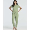 image:image2 Pack Womens Pajama Sets 2 Piece Ribbed Crop Top Joggers Lounge Sets PJsWith Jogger Set 8