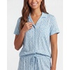 image:image2 Pack Womens Pajama Sets Lounge Set 2 Piece Button Up PJ Sleepwear LadiesSoft Chambray Flowers  Orchid Petal Stripe