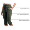 image:image3 Pack Womens Capri Joggers Sweatpants Athletic Yoga Lounge Gym PocketsSet 3