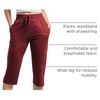 image:image3 Pack Womens Capri Pants Athletic Casual Sweatpants Summer Yoga PocketsSet 1
