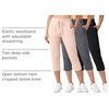 image:image3 Pack Womens Capri Pants Athletic Casual Sweatpants Summer Yoga PocketsSet 4