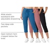 image:image3 Pack Womens Capri Pants Athletic Casual Sweatpants Summer Yoga PocketsSet 6