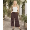 image:image3 Pack Womens Capri Pants Gaucho Wide Leg High Waist Loose Crop PocketsSet 1