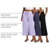 image:image3 Pack Womens Capri Pants Gaucho Wide Leg High Waist Loose Crop PocketsSet 2