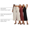 image:image3 Pack Womens Capri Pants Gaucho Wide Leg High Waist Loose Crop PocketsSet 6