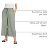 image:image3 Pack Womens Capri Pants Gaucho Wide Leg High Waist Loose Crop PocketsSet 8