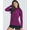 image:image3 Pack Womens Rash Guard Swim Shirts Quarter Zip Long Sleeve High Neck UPFSet 2