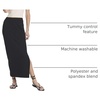 image:image3 Pack Womens Ribbed Maxi Long Skirts High Waisted with Side Slit PencilSet 1