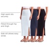 image:image3 Pack Womens Ribbed Maxi Long Skirts High Waisted with Side Slit PencilSet 3