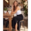 image:image3 Pack Womens Ribbed Maxi Long Skirts High Waisted with Side Slit PencilSet 4