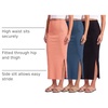 image:image3 Pack Womens Ribbed Maxi Long Skirts High Waisted with Side Slit PencilSet 7