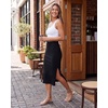 image:image3 Pack Womens Ribbed Midi Skirts High Waisted Pencil Knee Length Work SlitSet 4