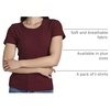 image:image4 Pack Womens Ribbed Tshirts Short Sleeve Crew Neck Tees Basic Tops CasualSet 2