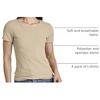 image:image4 Pack Womens Ribbed Tshirts Short Sleeve Crew Neck Tees Basic Tops CasualSet 3