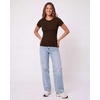 image:image4 Pack Womens Ribbed Tshirts Short Sleeve Crew Neck Tees Basic Tops CasualSet 3