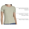 image:image4 Pack Womens Ribbed Tshirts Short Sleeve Crew Neck Tees Basic Tops CasualSet 5