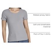 image:image4 Pack Womens Ribbed Tshirts Short Sleeve Crew Neck Tees Basic Tops CasualSet 8