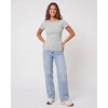 image:image4 Pack Womens Ribbed Tshirts Short Sleeve Crew Neck Tees Basic Tops CasualSet 8