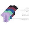 image:image5 Pack Womens Dry Fit Tops Short Sleeve Open Tie Back Crew Neck WorkoutSet 1