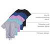 image:image5 Pack Womens Dry Fit Tops Short Sleeve Open Tie Back Crew Neck WorkoutSet 2