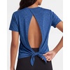 image:image5 Pack Womens Dry Fit Tops Short Sleeve Open Tie Back Crew Neck WorkoutSet 2