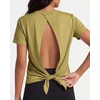 image:image5 Pack Womens Dry Fit Tops Short Sleeve Open Tie Back Crew Neck WorkoutSet 3