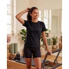 image:image5 Pack Womens Dry Fit Tops Short Sleeve Open Tie Back Crew Neck WorkoutSet 4