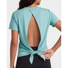 image:image5 Pack Womens Dry Fit Tops Short Sleeve Open Tie Back Crew Neck WorkoutSet 6