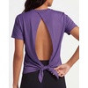 image:image5 Pack Womens Dry Fit Tops Short Sleeve Open Tie Back Crew Neck WorkoutSet 8