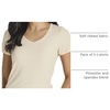 image:image5 Pack Womens Ribbed V Neck T Shirts Short Sleeve Basic Lounge Casual TopsSet 2