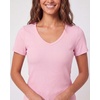 image:image5 Pack Womens Ribbed V Neck T Shirts Short Sleeve Basic Lounge Casual TopsSet 3