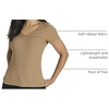 image:image5 Pack Womens Ribbed V Neck T Shirts Short Sleeve Basic Lounge Casual TopsSet 4
