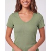 image:image5 Pack Womens Ribbed V Neck T Shirts Short Sleeve Basic Lounge Casual TopsSet 4