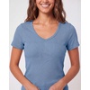 image:image5 Pack Womens Ribbed V Neck T Shirts Short Sleeve Basic Lounge Casual TopsSet 7