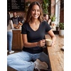 image:image5 Pack Womens Ribbed V Neck T Shirts Short Sleeve Basic Lounge Casual TopsSet 7