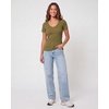 image:image5 Pack Womens Ribbed V Neck T Shirts Short Sleeve Basic Lounge Casual TopsSet 7