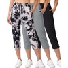 image:image3 Pack Womens Capri Pants Athletic Casual Sweatpants Summer Yoga PocketsSet 2