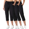 image:image3 Pack Womens Capri Pants Athletic Casual Sweatpants Summer Yoga PocketsSet 9