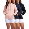 image:image3 Pack Womens Fleece Pullover Hoodies Sweatshirts Hooded Tops Athletic GymSet 1