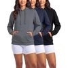image:image3 Pack Womens Fleece Pullover Hoodies Sweatshirts Hooded Tops Athletic GymSet 10