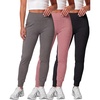 image:image3 Pack Womens Joggers Leggings High Waisted Yoga Pants Workout PocketsSet 1