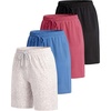 image:image4 Pack Womens Bermuda Shorts 7 Knee Length Athletic Yoga Lounge PocketsSet 2