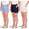 image:imageReal Essentials 3 Pack Womens Twill Cutoff Casual Khaki 35 Inseam Shorts  Drawstring Available in Plus Size