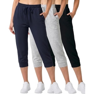 image:image3 Pack Womens Capri Joggers Sweatpants Athletic Yoga Lounge Gym PocketsSet 10