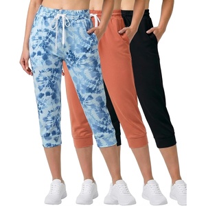 image:image3 Pack Womens Capri Joggers Sweatpants Athletic Yoga Lounge Gym PocketsSet 6