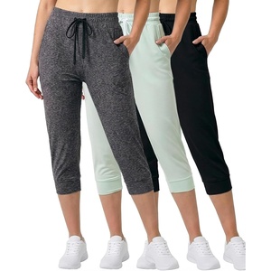 image:image3 Pack Womens Capri Joggers Sweatpants Athletic Yoga Lounge Gym PocketsSet 7