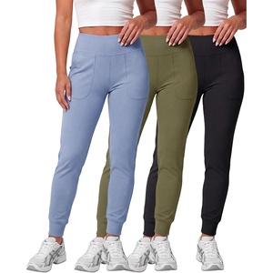image:image3 Pack Womens Joggers Leggings High Waisted Yoga Pants Workout PocketsSet 2