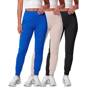 image:image3 Pack Womens Joggers Leggings High Waisted Yoga Pants Workout PocketsSet 4