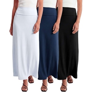 image:image3 Pack Womens Maxi Skirts Long Flowy High Waisted Summer Work Casual PartySet 4